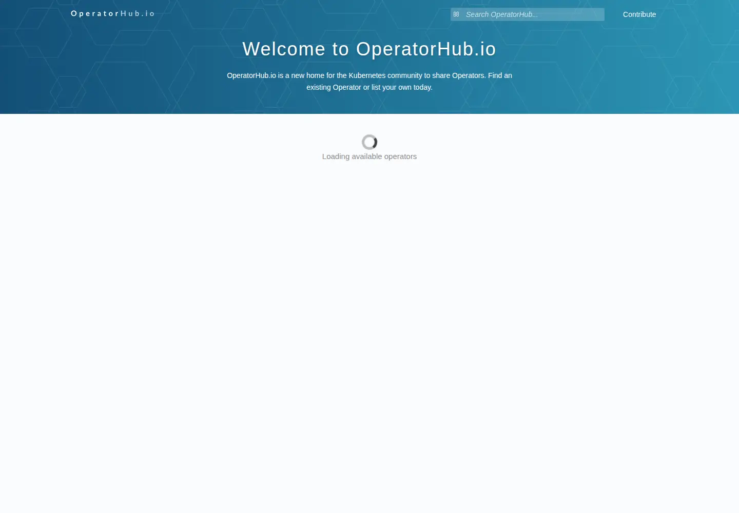 Screenshot of operatorhub.io