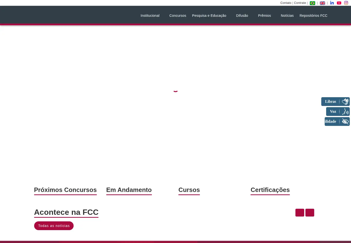Captured homepage of fcc.org.br in the current scan