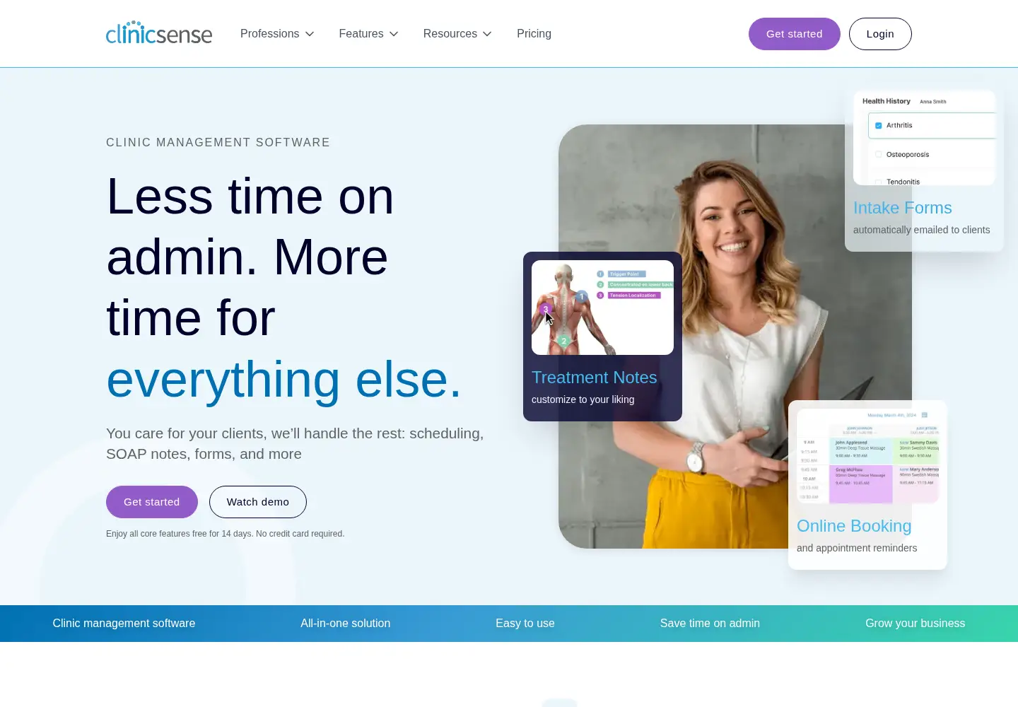 Screenshot of clinicsense.com
