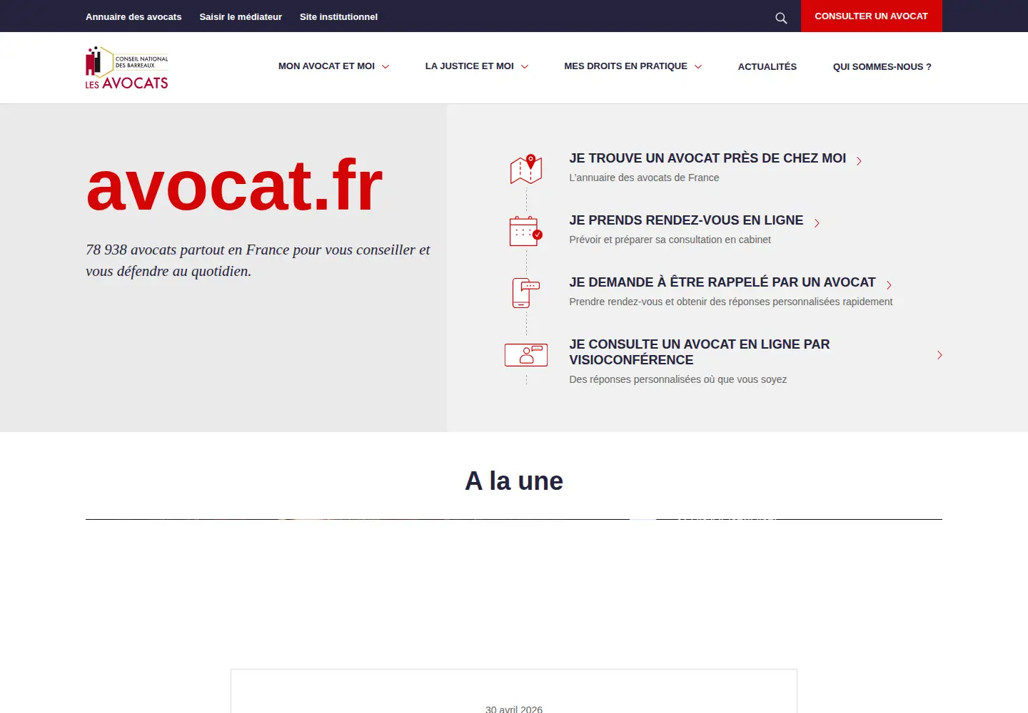Screenshot of avocat.fr