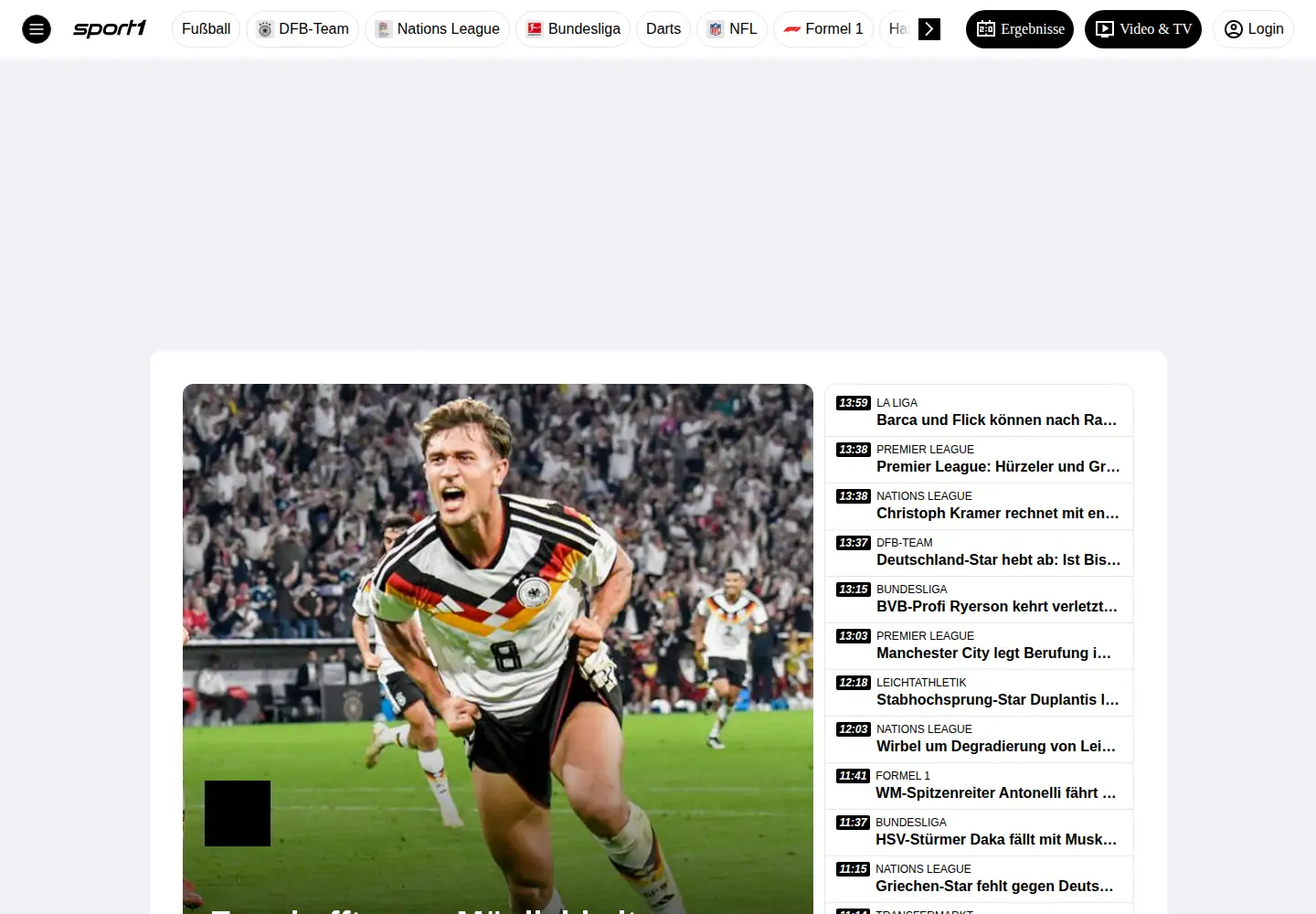 Screenshot of sport1.de
