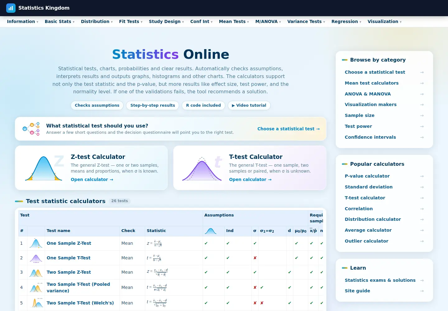 Screenshot of statskingdom.com
