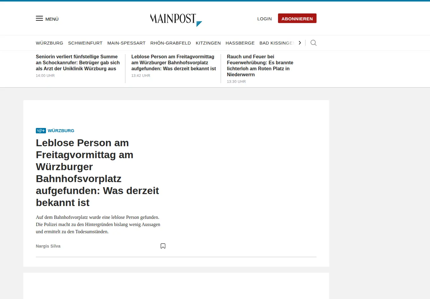 Screenshot of mainpost.de