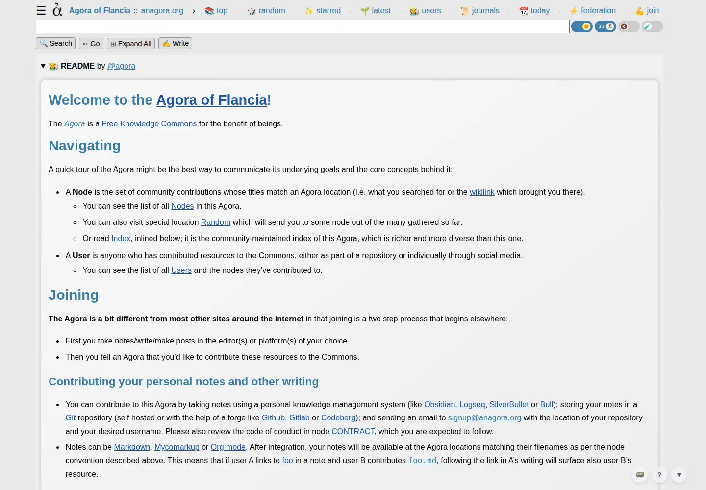 Screenshot of anagora.org