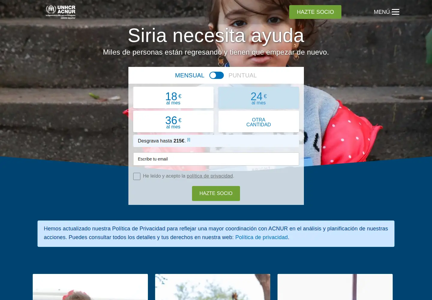Screenshot of eacnur.org