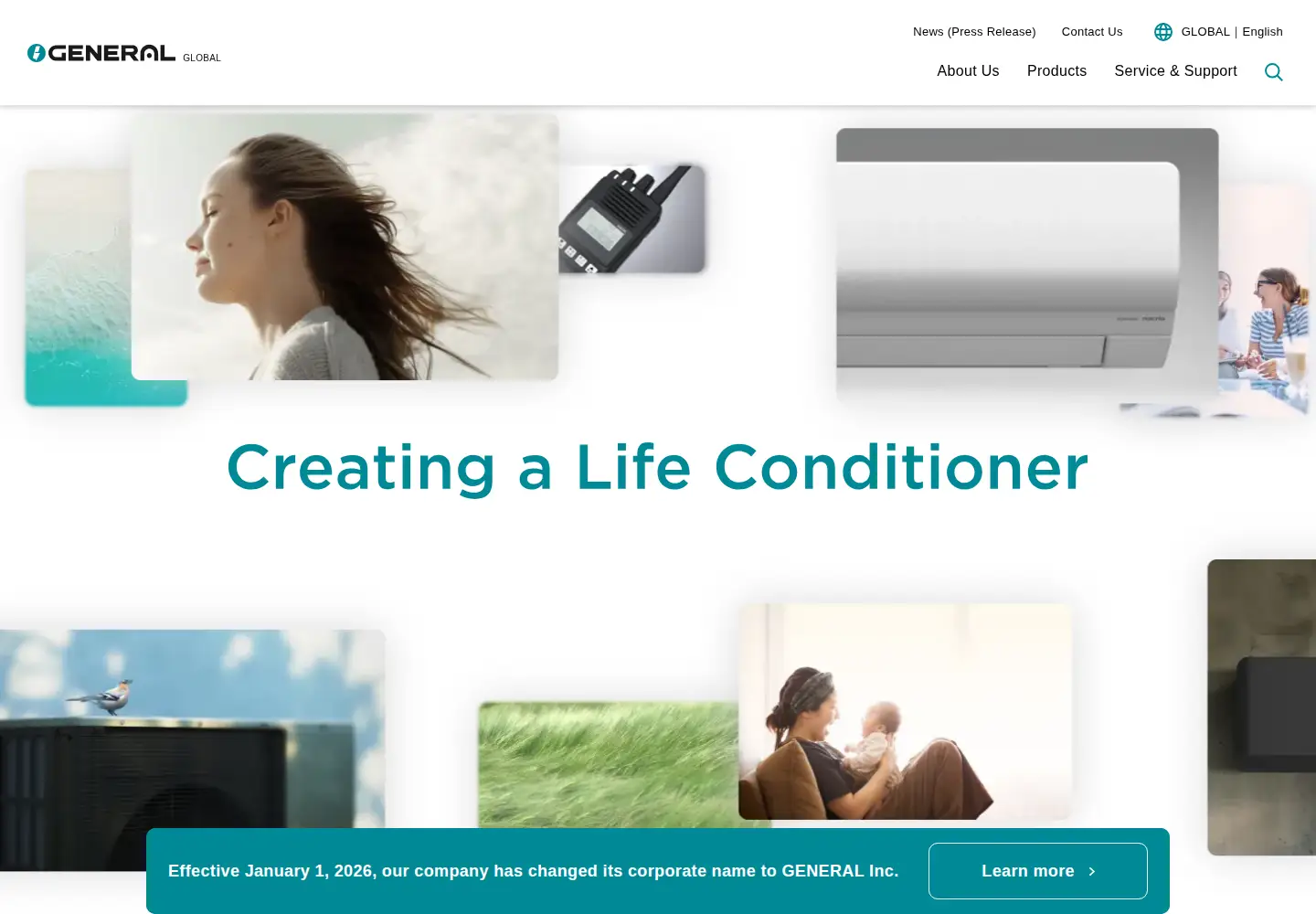 Screenshot of fujitsu-general.com
