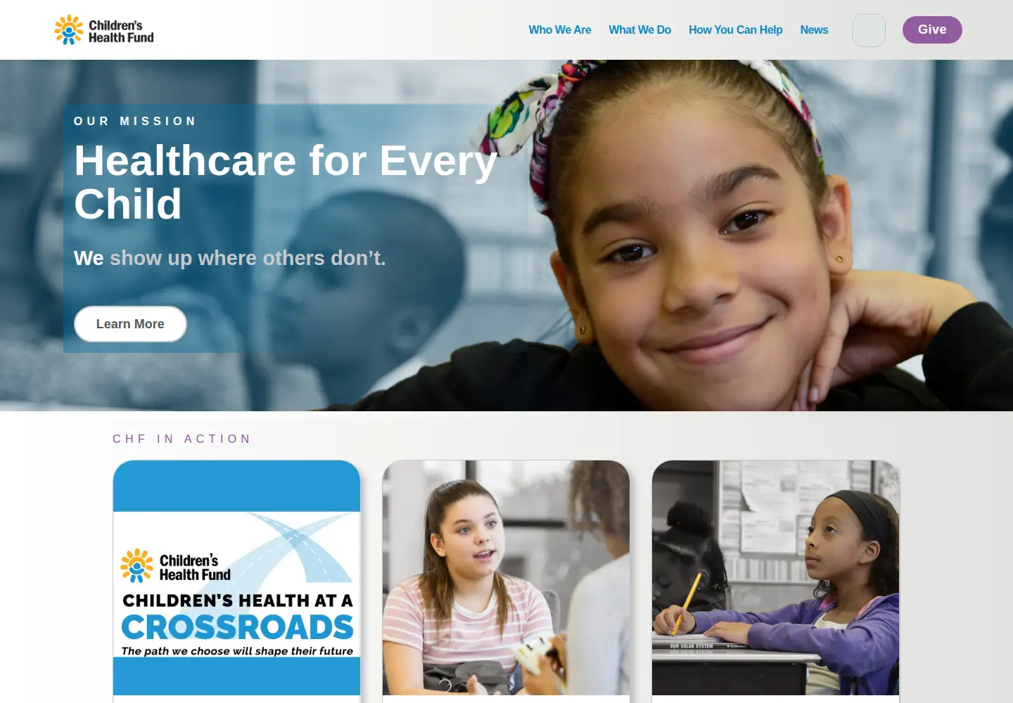Screenshot of childrenshealthfund.org