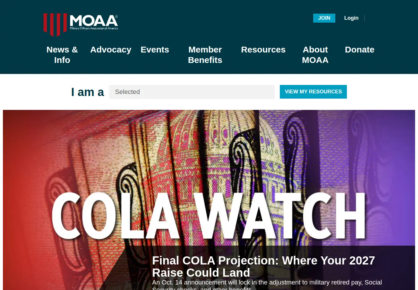 Screenshot of moaa.org