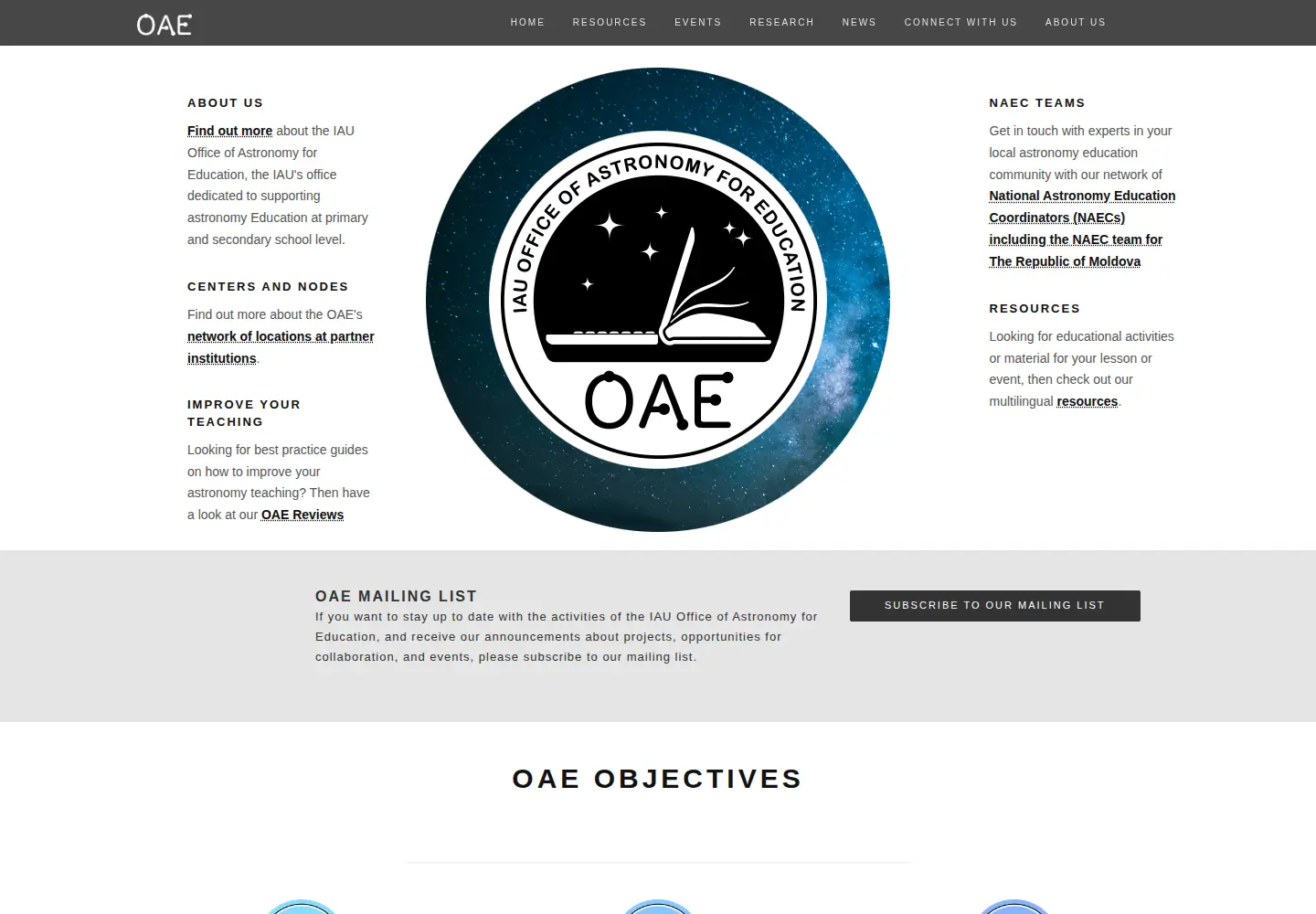 Screenshot of astro4edu.org