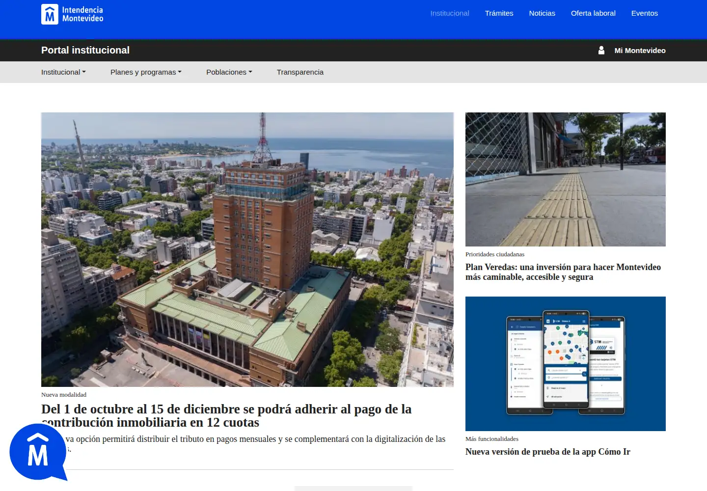 Screenshot of montevideo.gub.uy