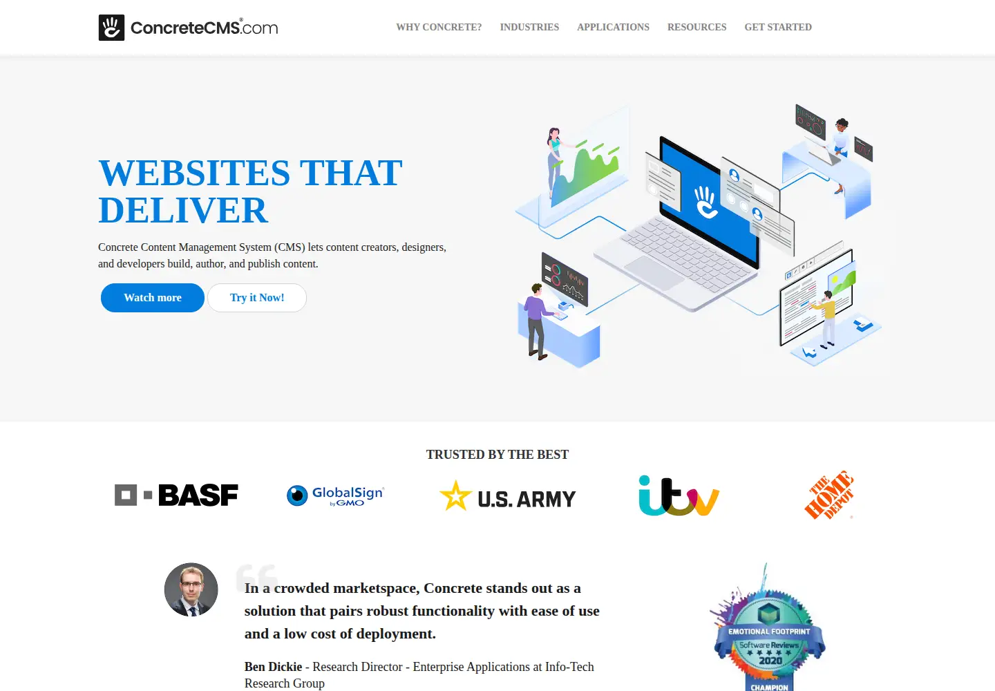 Screenshot of concretecms.com