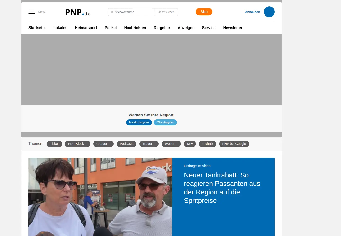 Screenshot of pnp.de
