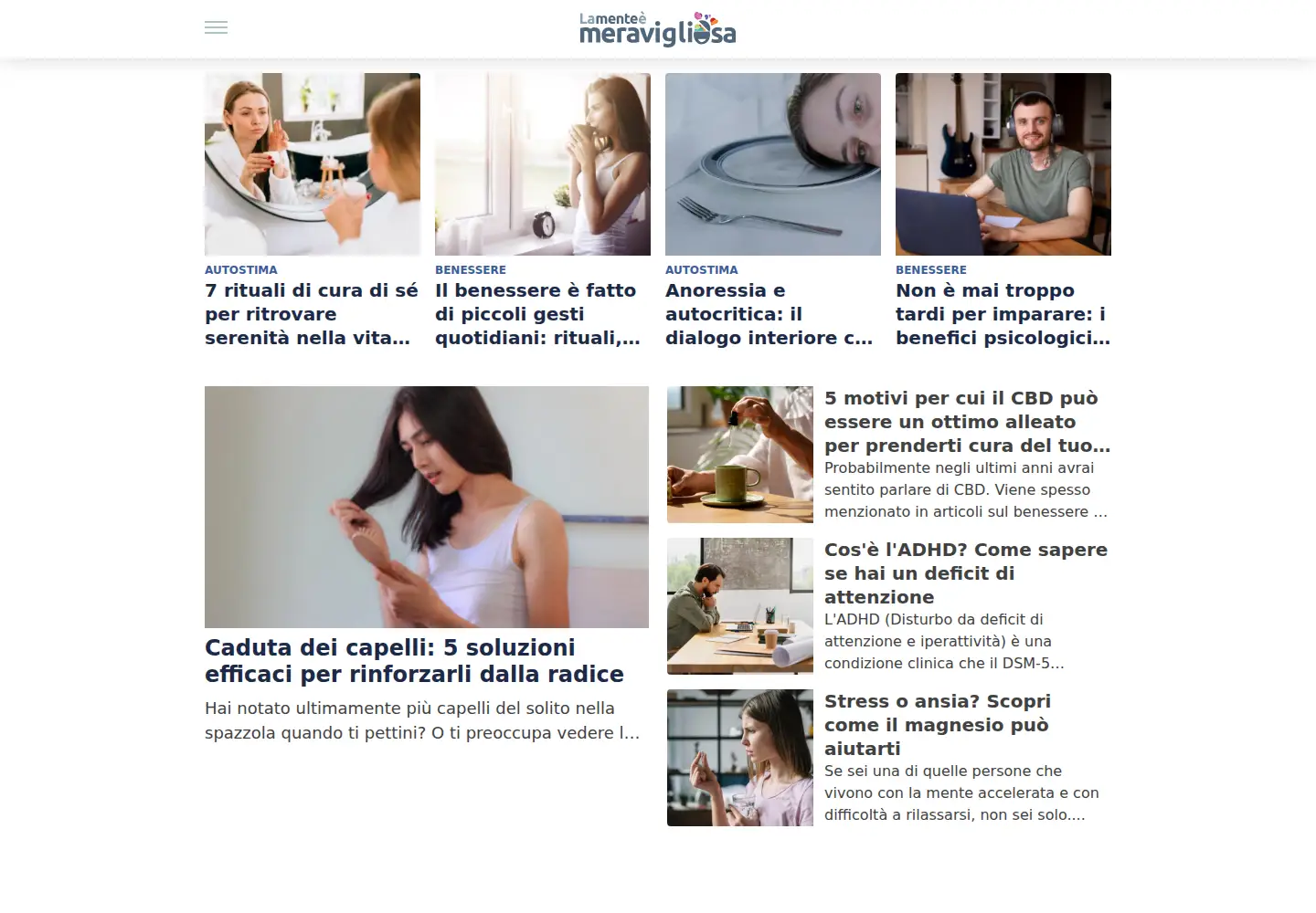 Screenshot of lamenteemeravigliosa.it