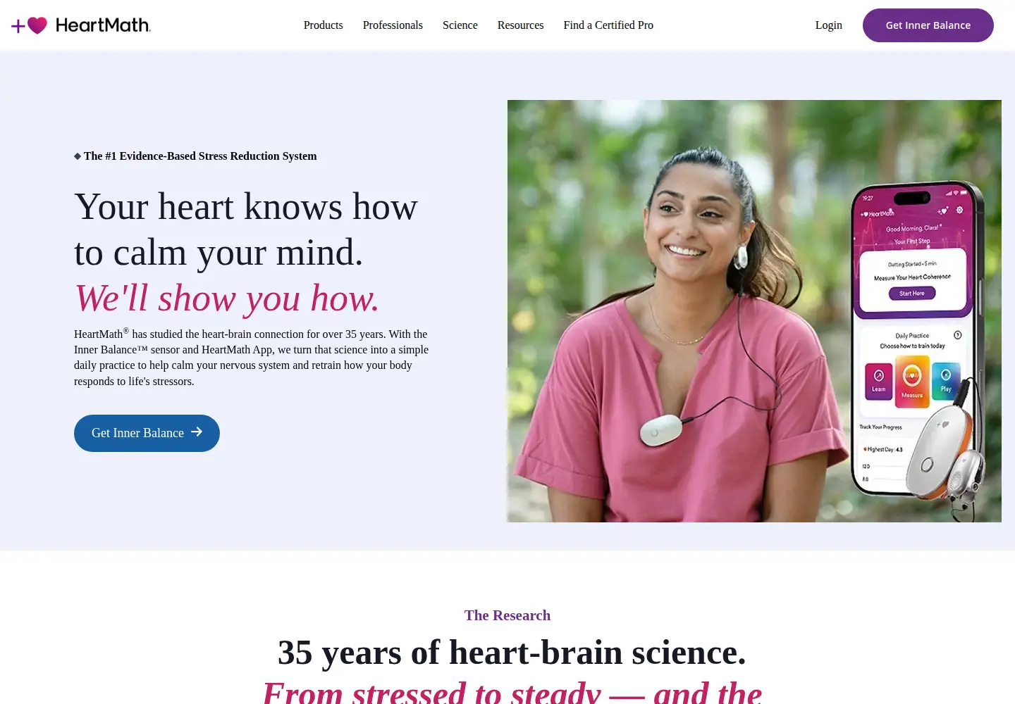 Screenshot of heartmath.com