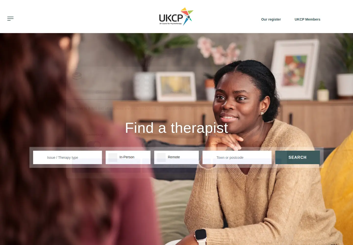 Screenshot of psychotherapy.org.uk