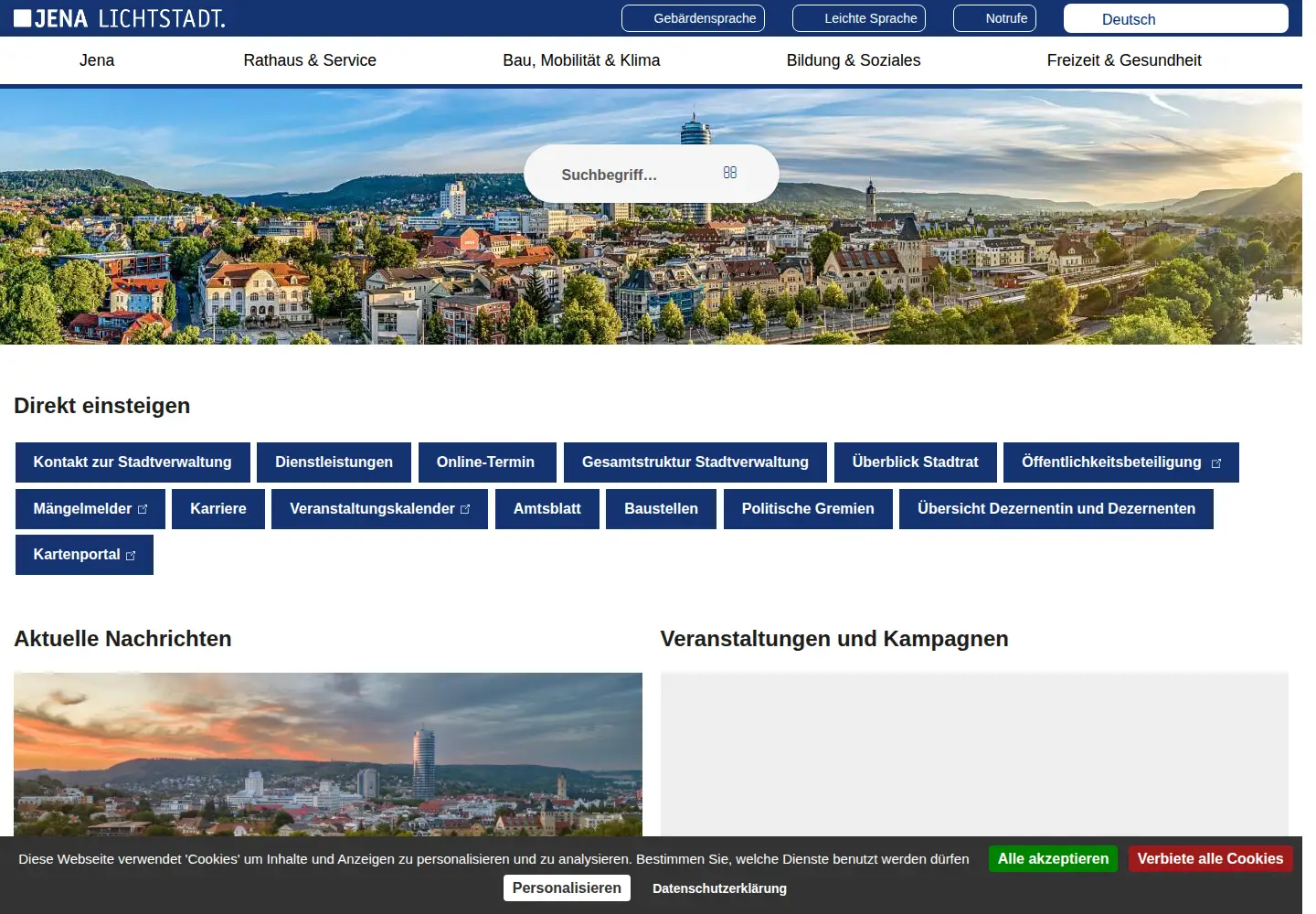 Screenshot of jena.de