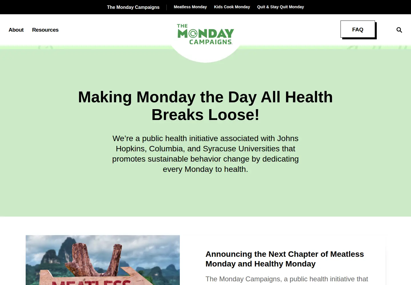Screenshot of mondaycampaigns.org