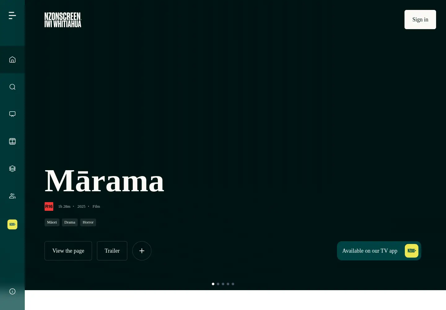 Screenshot of nzonscreen.com