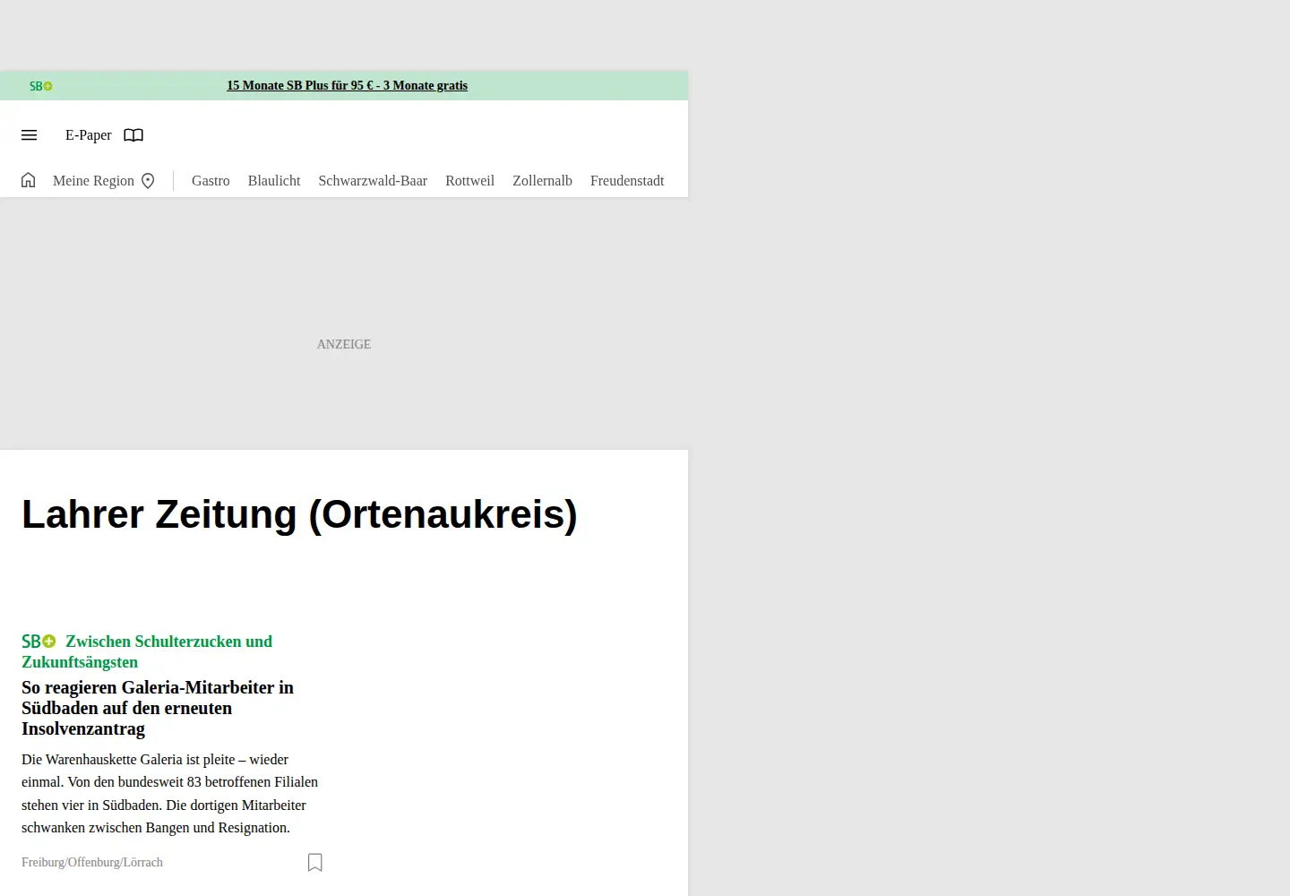 Screenshot of lahrer-zeitung.de