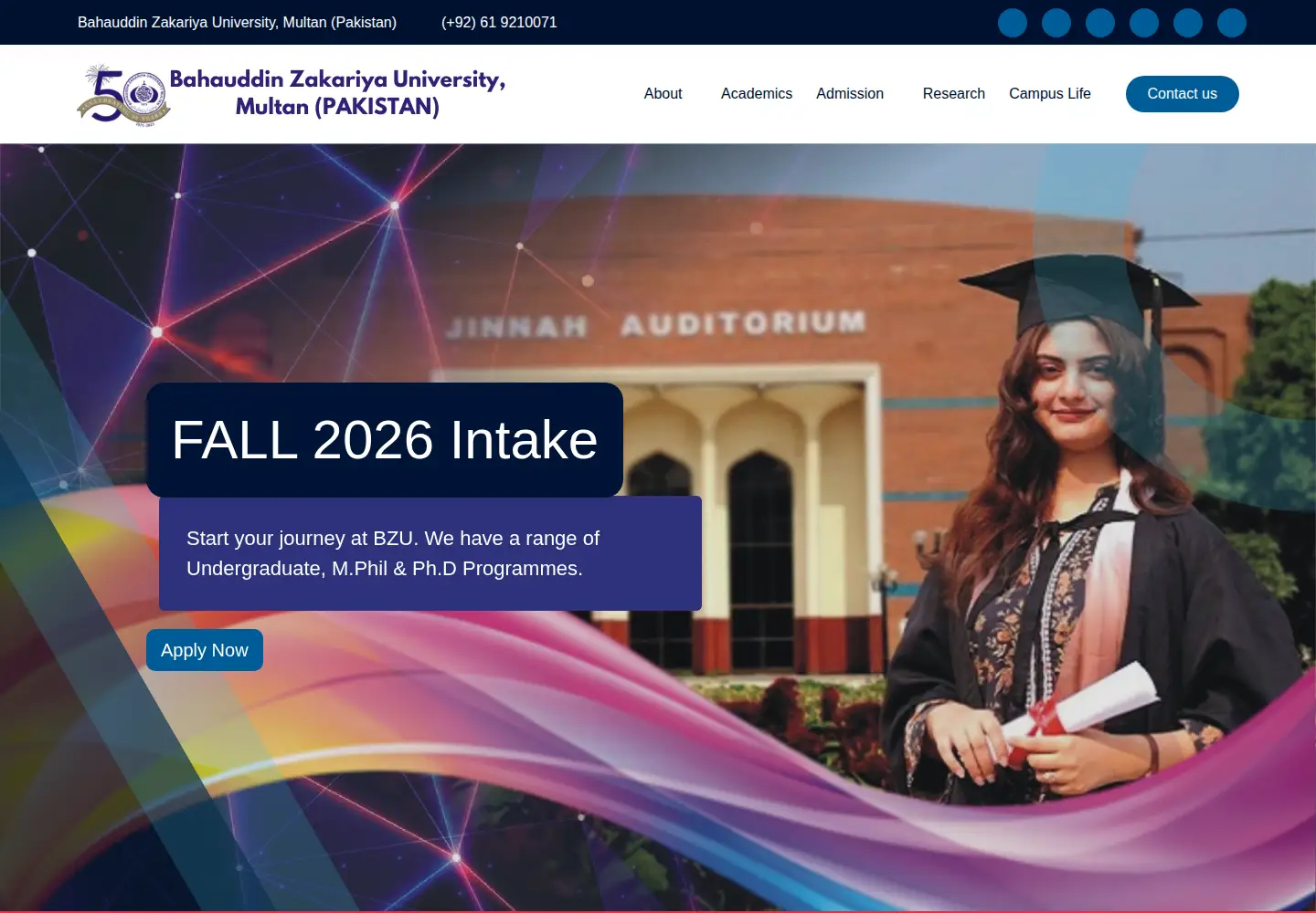 Screenshot of bzu.edu.pk