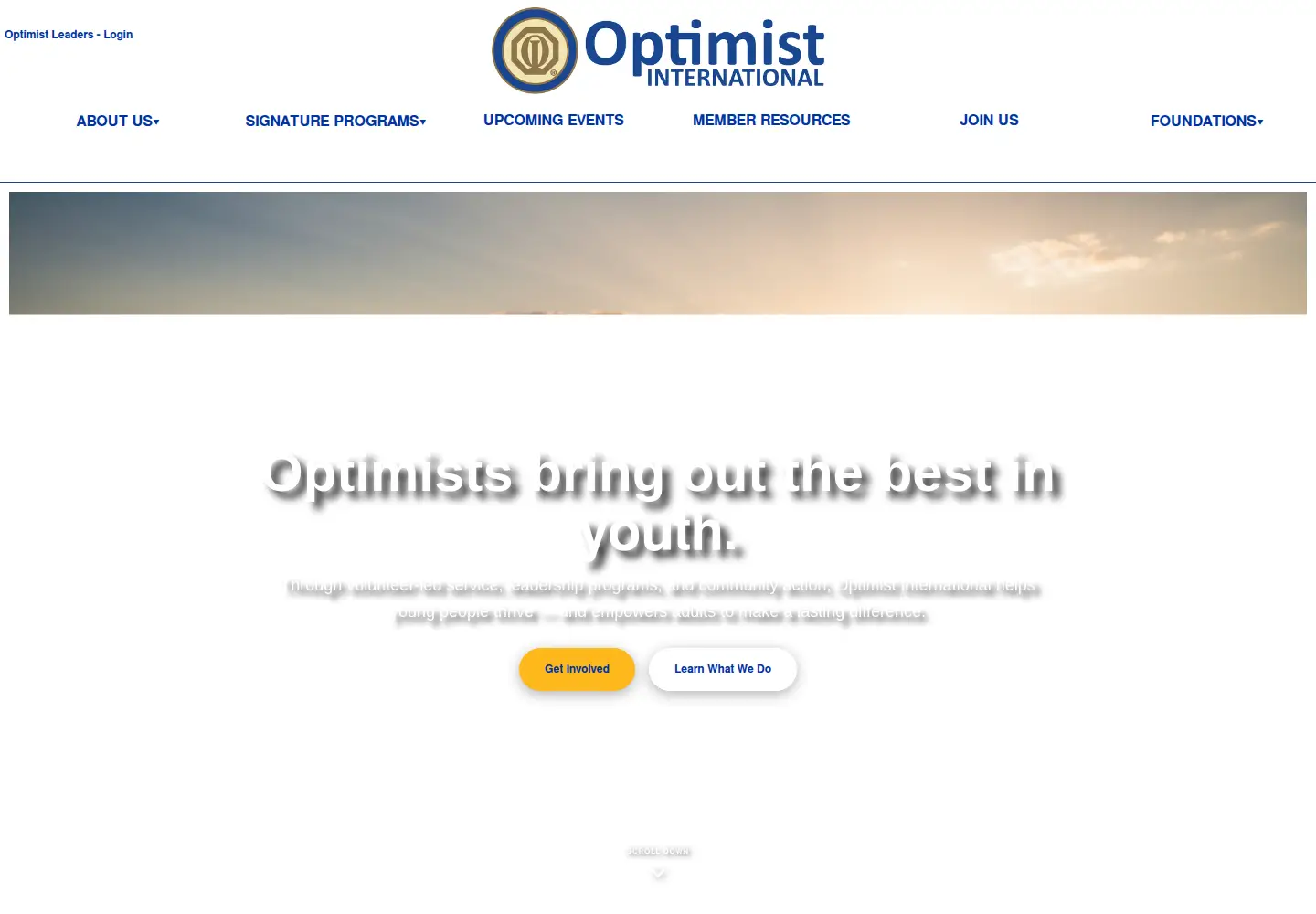 Screenshot of optimist.org