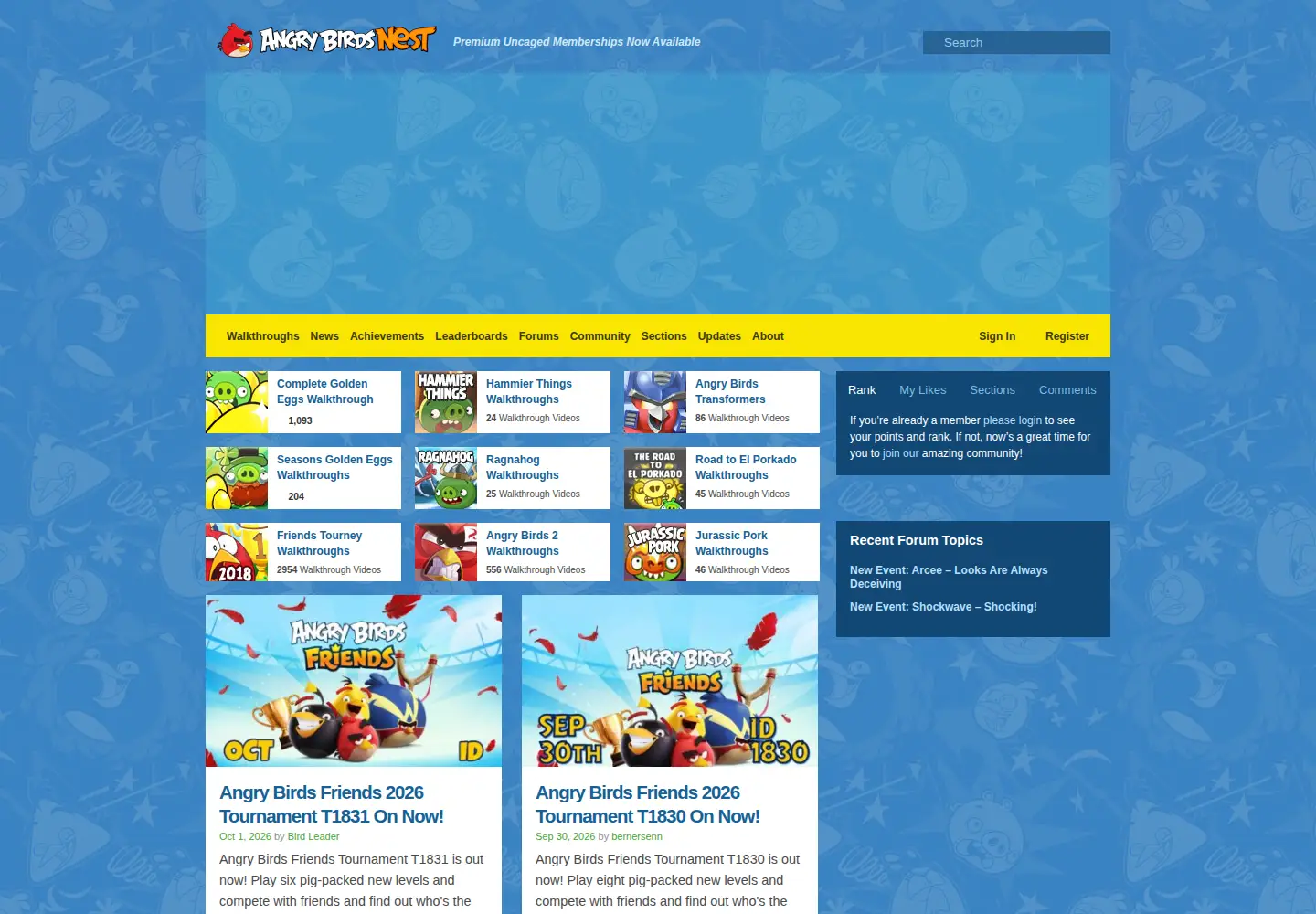 Screenshot of angrybirdsnest.com