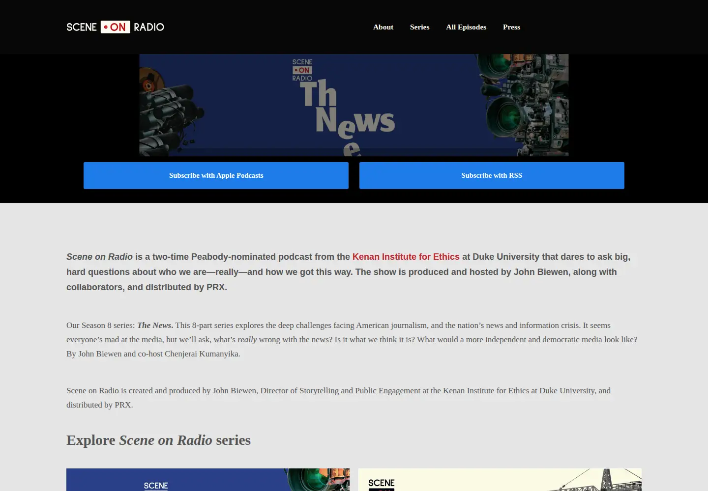 Screenshot of sceneonradio.org