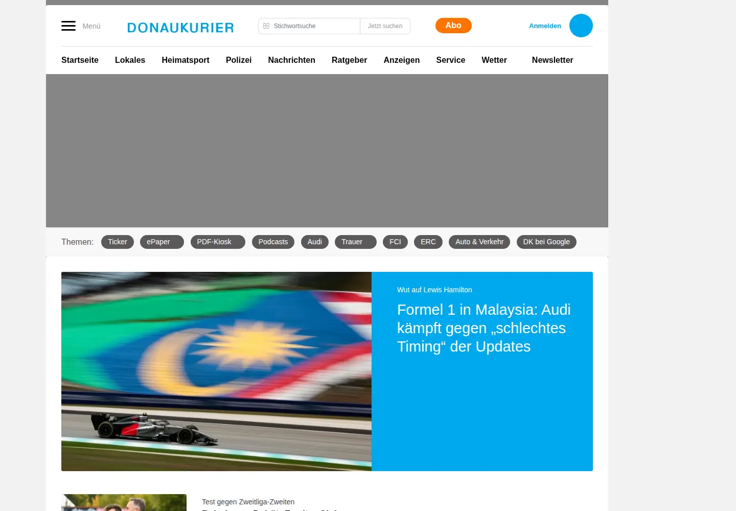 Screenshot of donaukurier.de