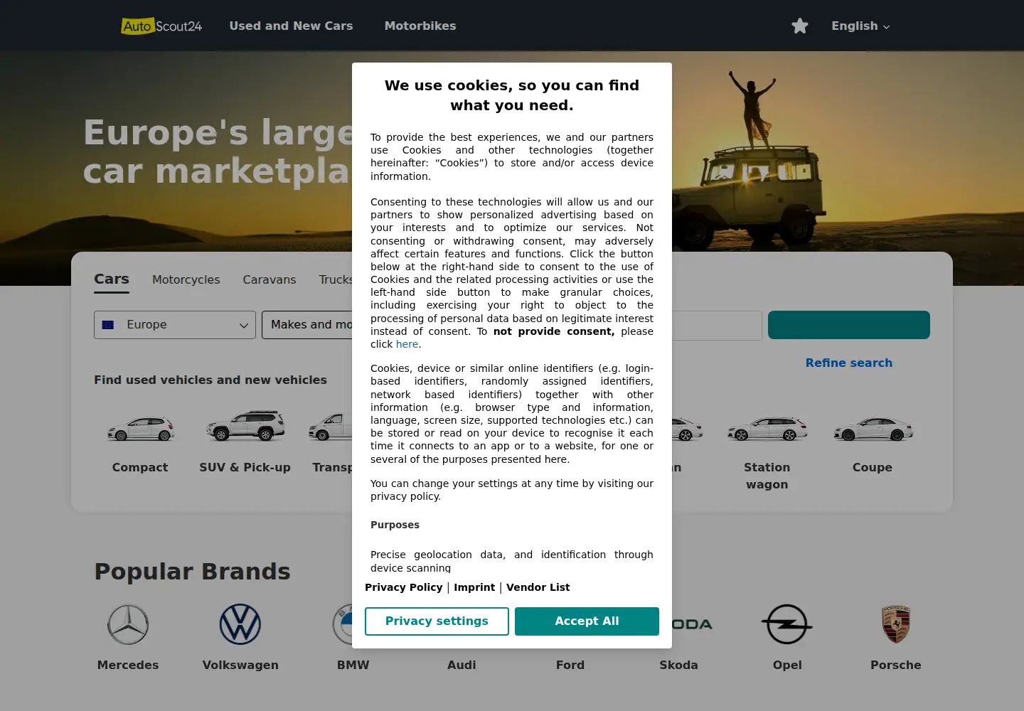 Screenshot of autoscout24.com