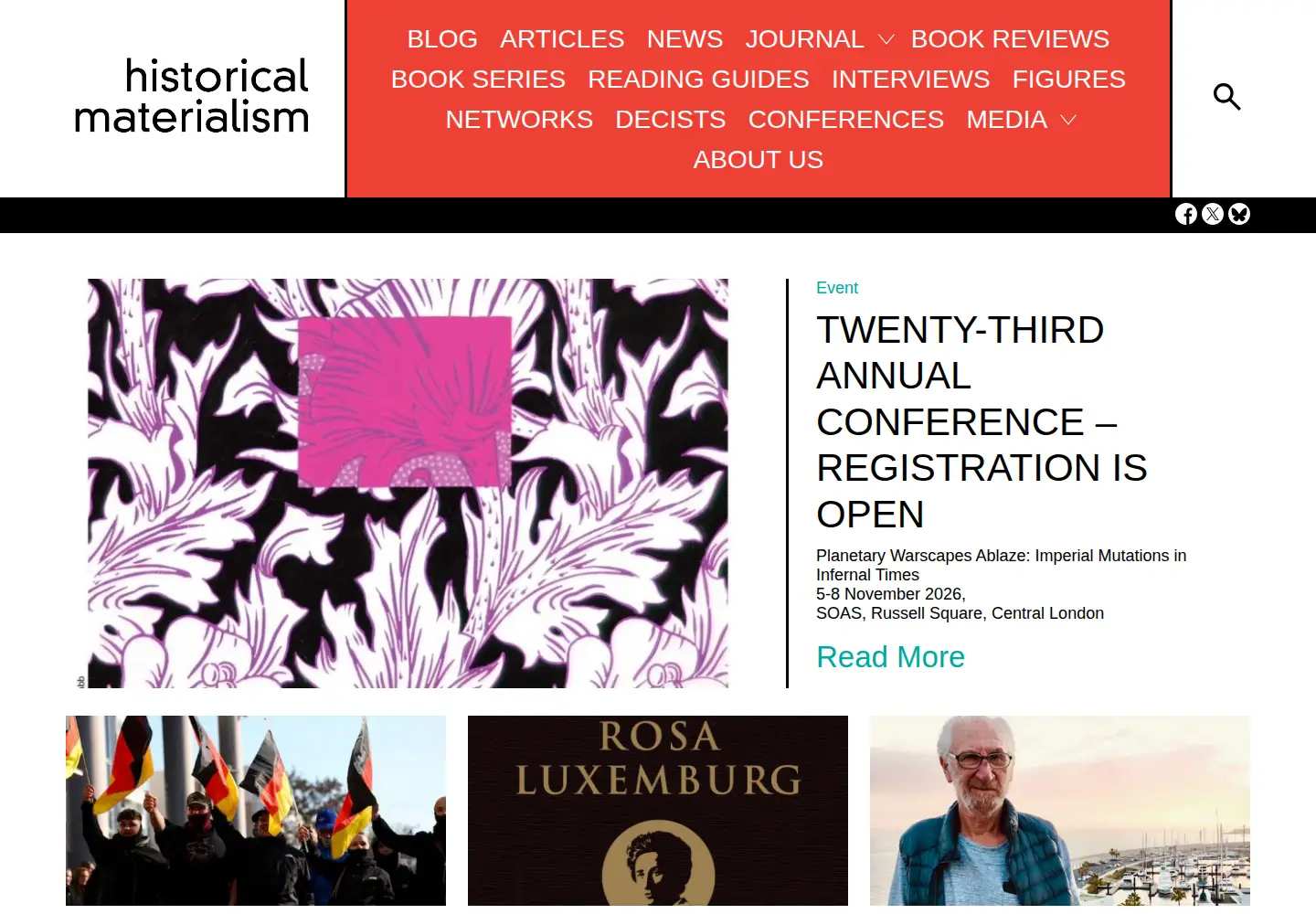 Screenshot of historicalmaterialism.org