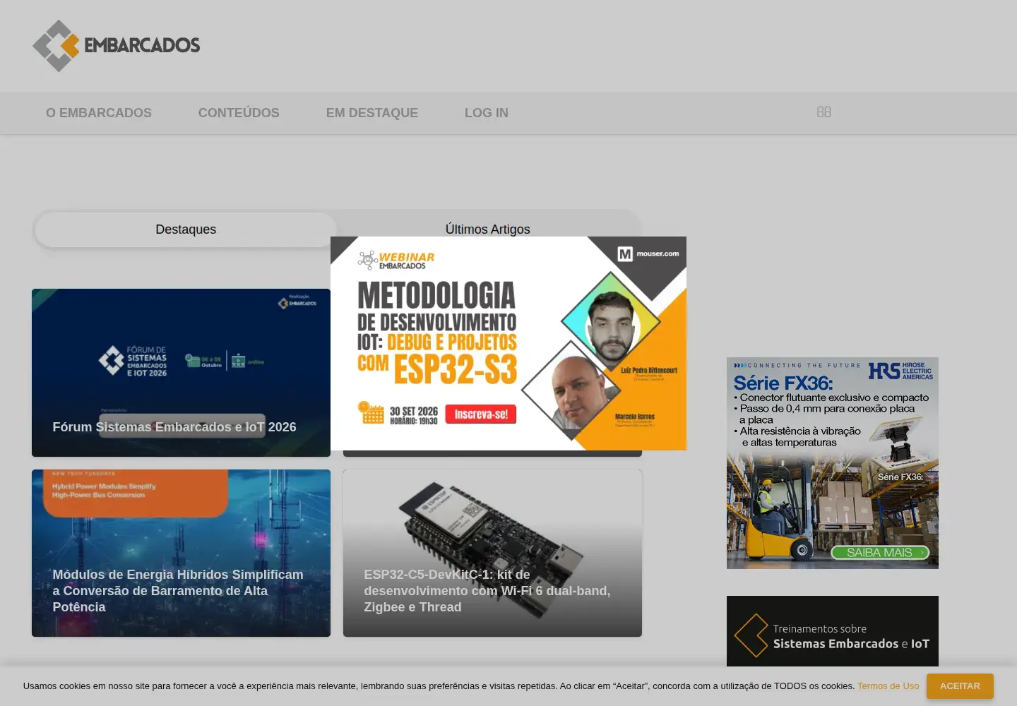Screenshot of embarcados.com.br
