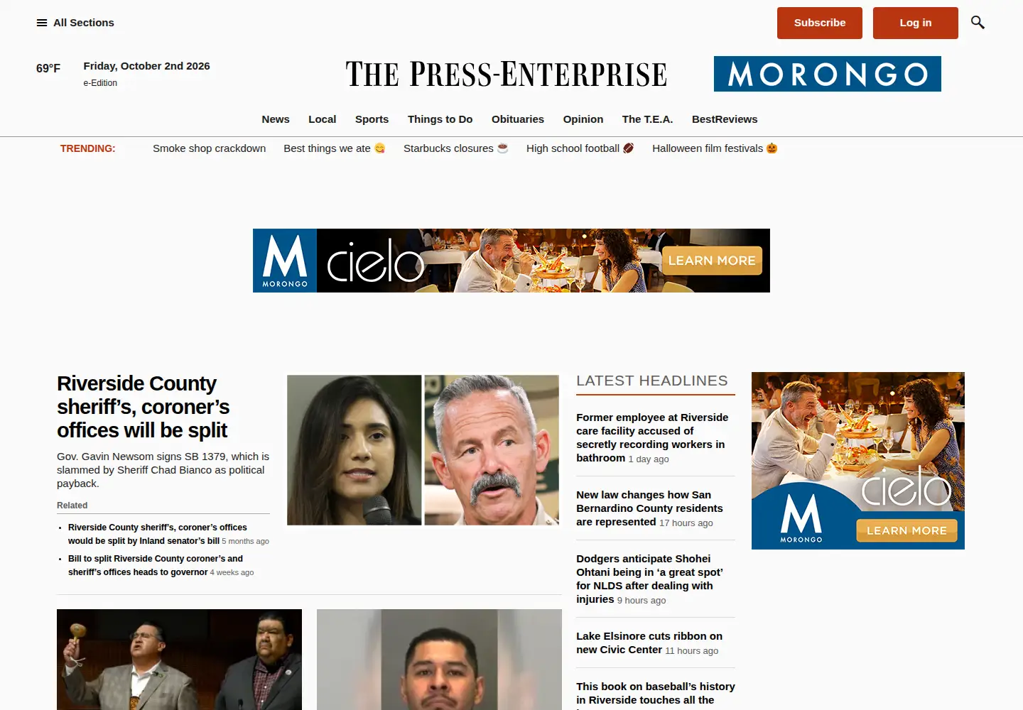 Screenshot of pressenterprise.com