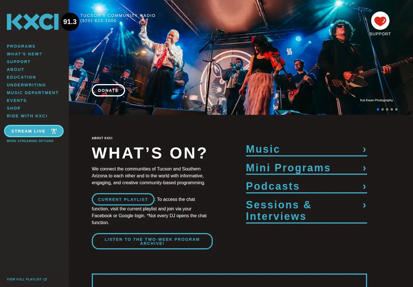Screenshot of kxci.org