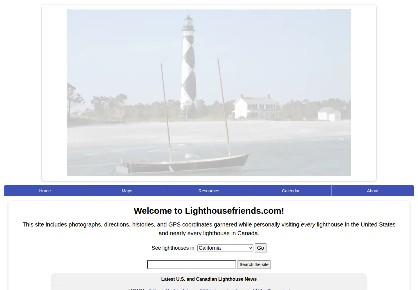 Screenshot of lighthousefriends.com