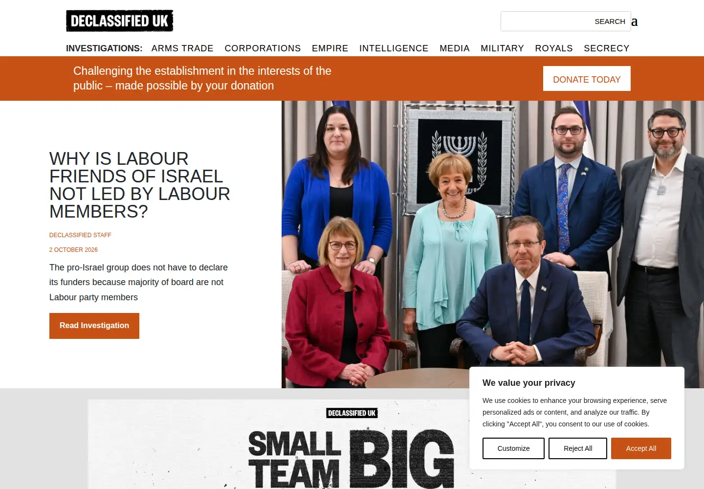 Screenshot of declassifieduk.org