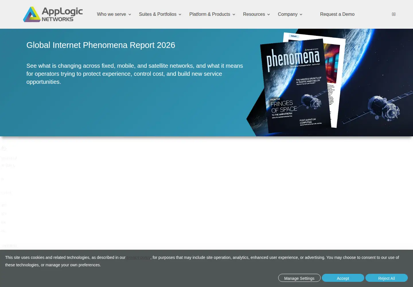 Screenshot of sandvine.com