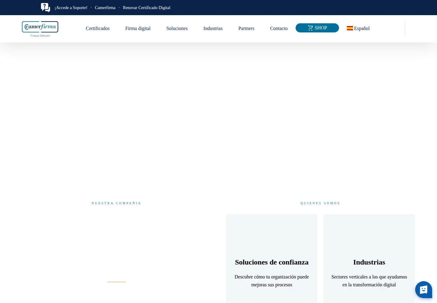 Screenshot of camerfirma.com