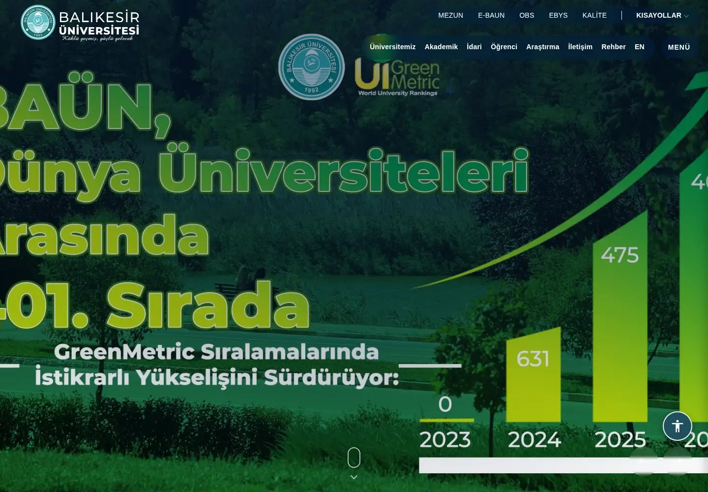 Screenshot of balikesir.edu.tr