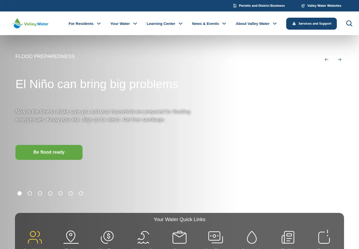 Screenshot of valleywater.org