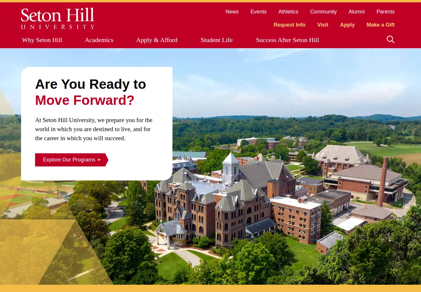 Screenshot of setonhill.edu