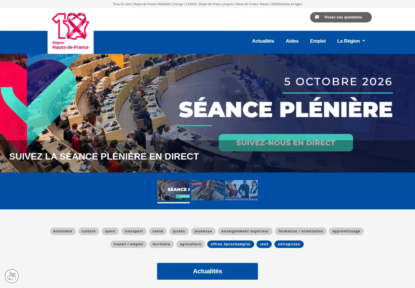 Screenshot of hautsdefrance.fr
