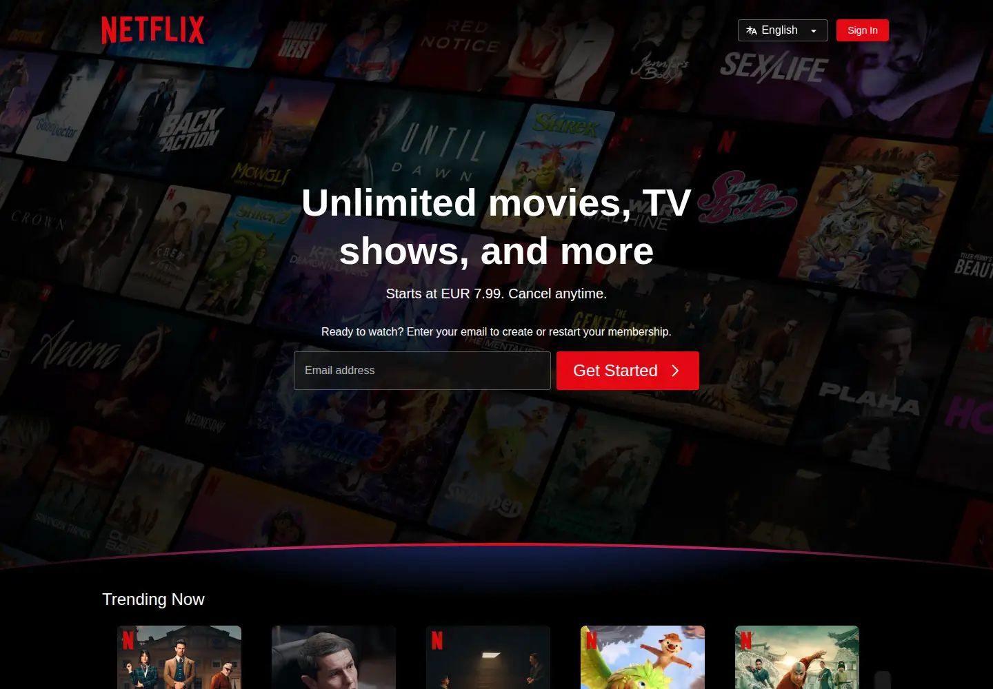 Screenshot of netflixprize.com