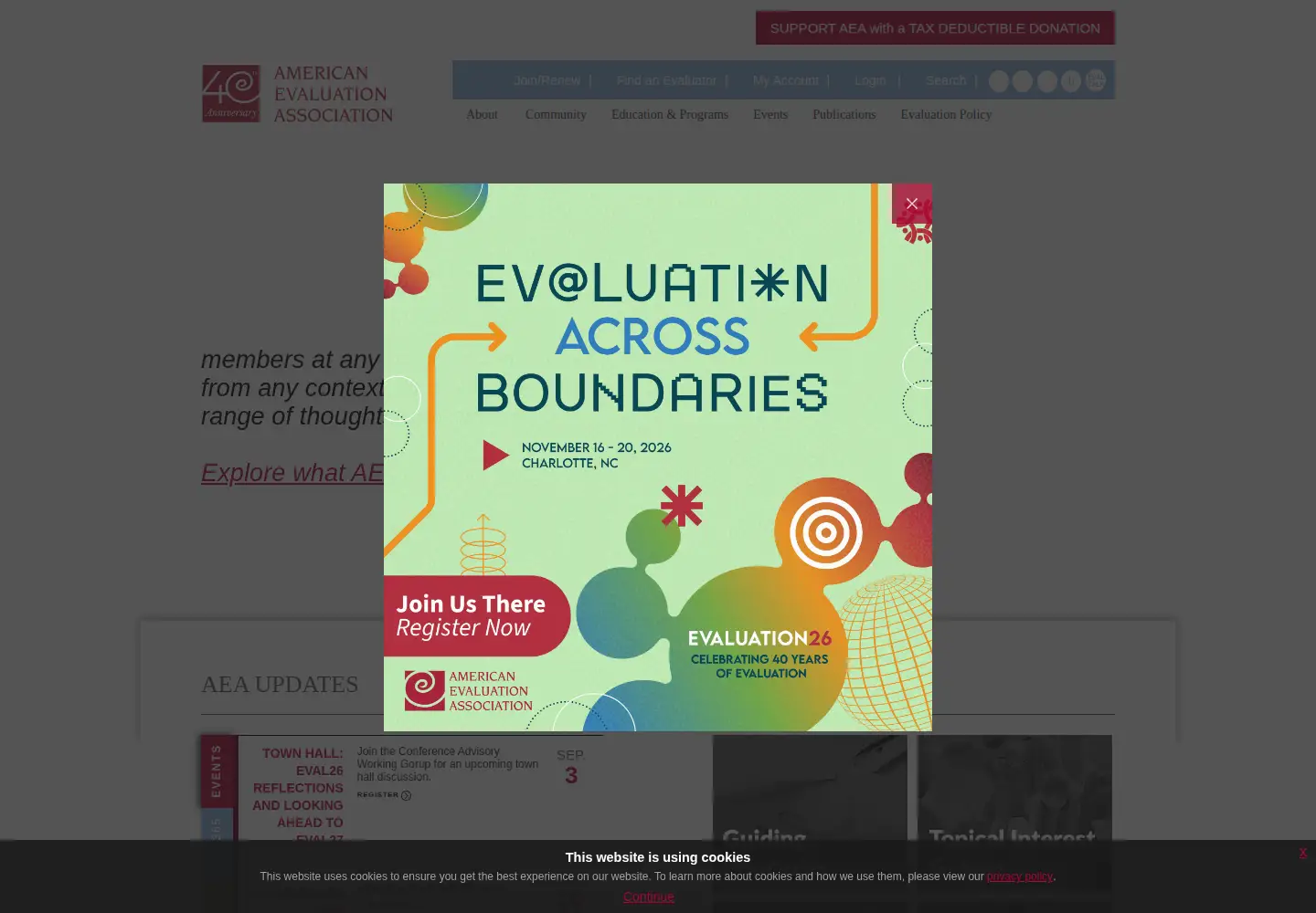 Screenshot of eval.org