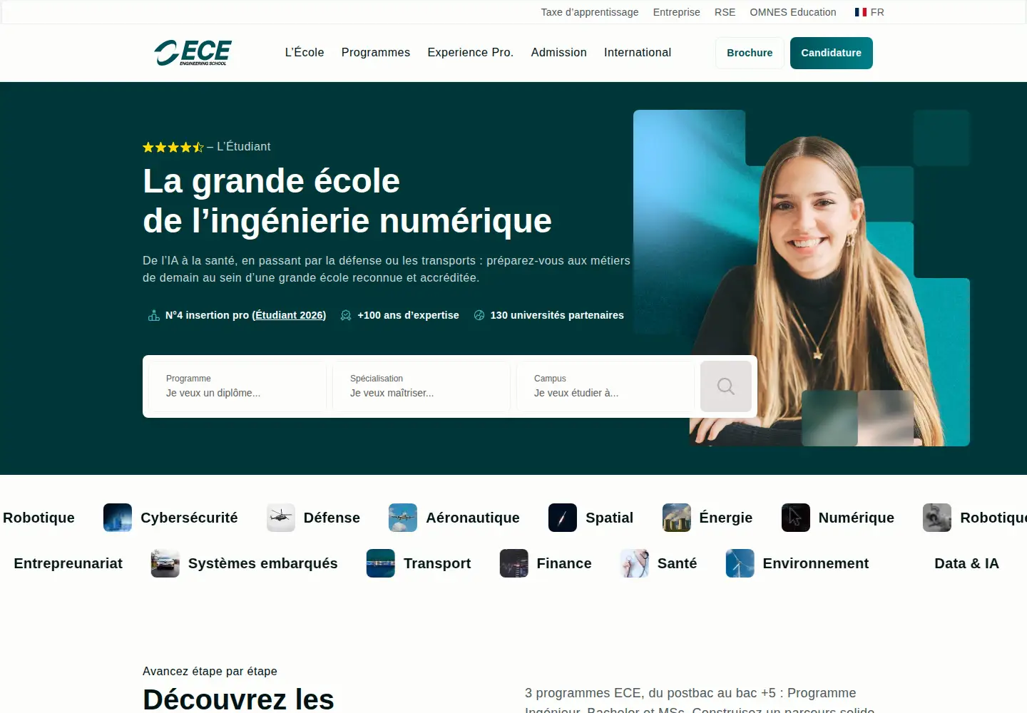 Screenshot of ece.fr