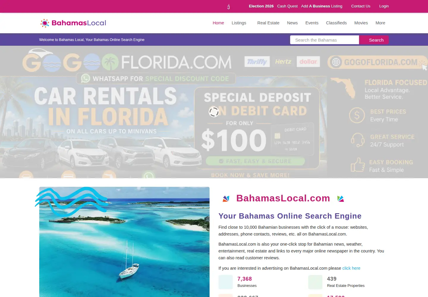 Screenshot of bahamaslocal.com