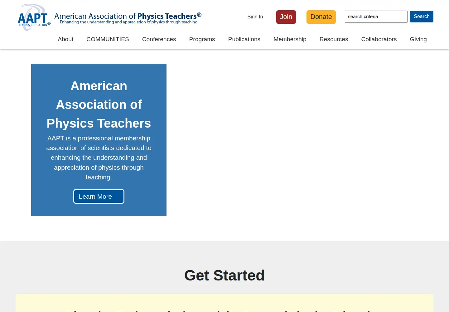 Screenshot of aapt.org