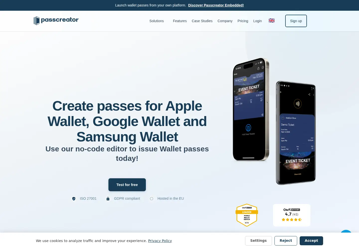 Screenshot of passcreator.com