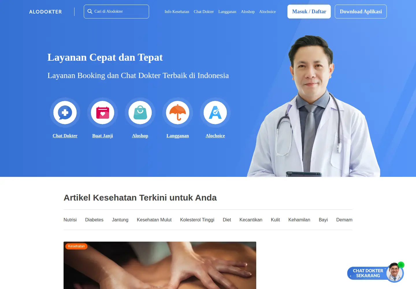 Screenshot of alodokter.com