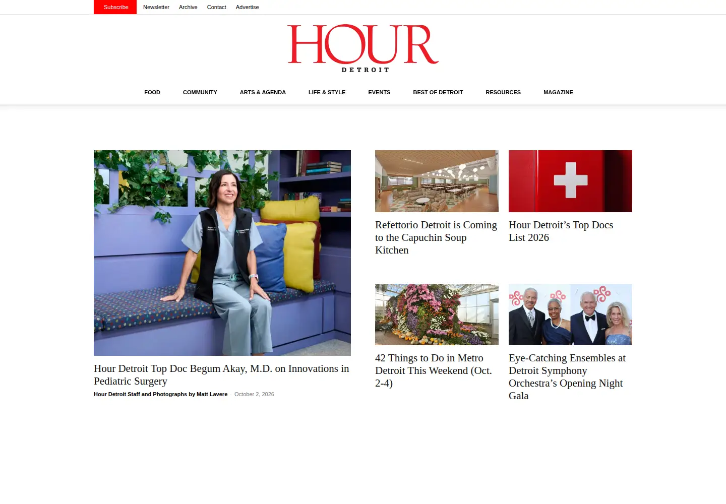 Screenshot of hourdetroit.com