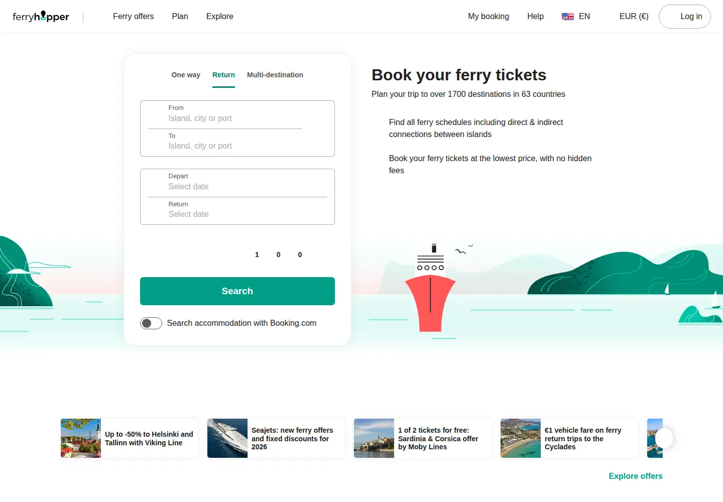 Screenshot of ferryhopper.com